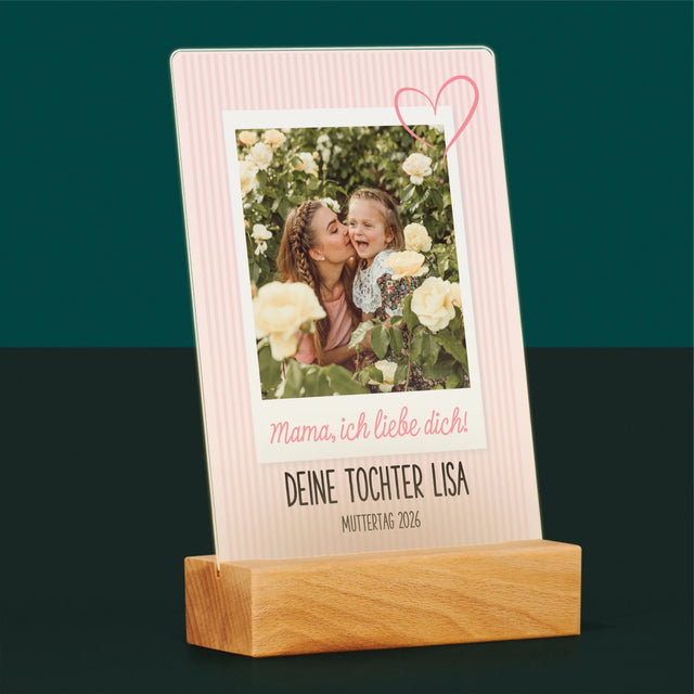 Foto Und Unterschrift: Mama, Ich Liebe Dich - Druck Auf Acrylglas