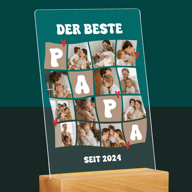 Fotocollage: Bester Papa Kacheln - Druck Auf Acrylglas