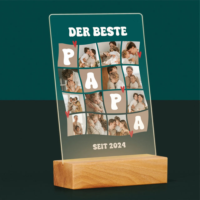 Fotocollage: Bester Papa Kacheln - Druck Auf Acrylglas