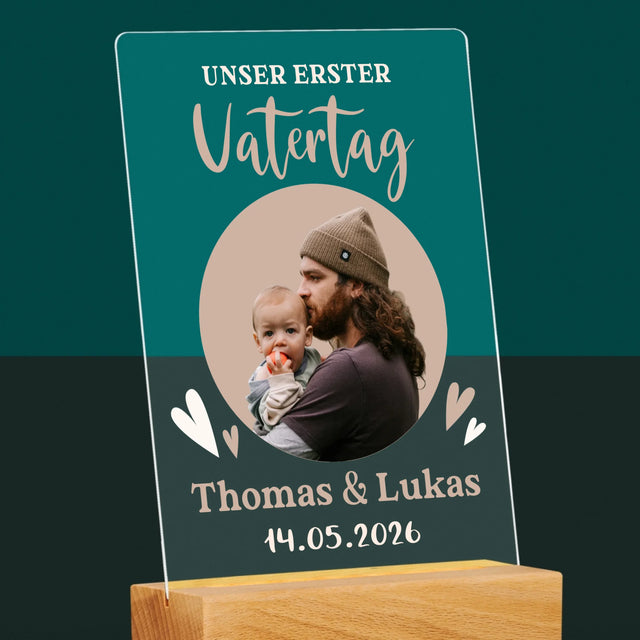Foto Und Unterschrift: Der Erste Vatertag Foto Im Kreis - Druck Auf Acrylglas