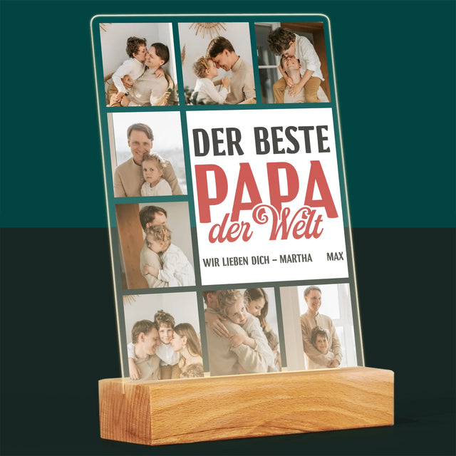 Fotocollage: Der Beste Papa Auf Der Ganzen Welt - Druck Auf Acrylglas