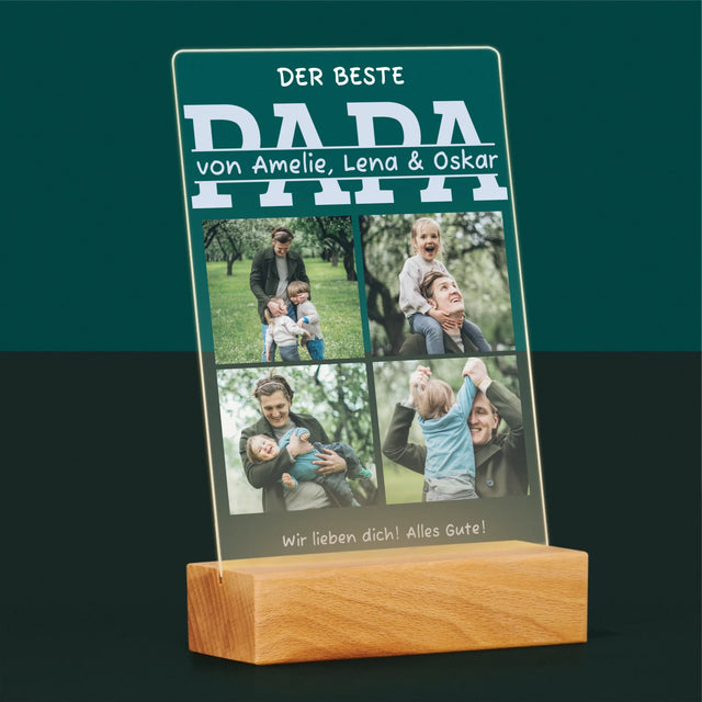 Fotocollage: Der Beste Papa Namen - Druck Auf Acrylglas