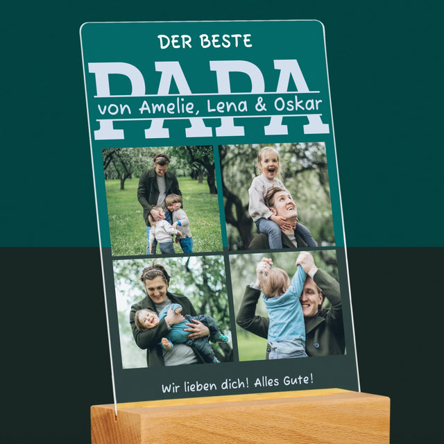 Fotocollage: Der Beste Papa Namen - Druck Auf Acrylglas