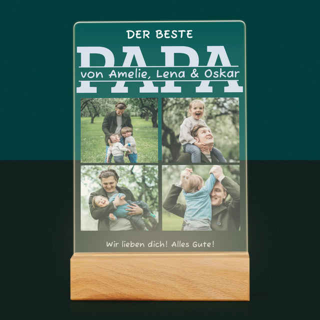 Fotocollage: Der Beste Papa Namen - Druck Auf Acrylglas