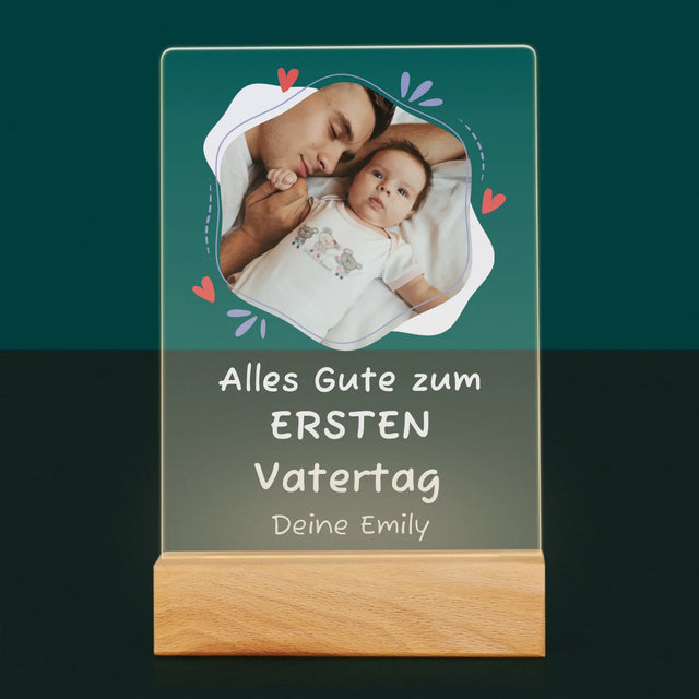 Foto Und Unterschrift: Alles Gute Zum Ersten Vatertag - Druck Auf Acrylglas
