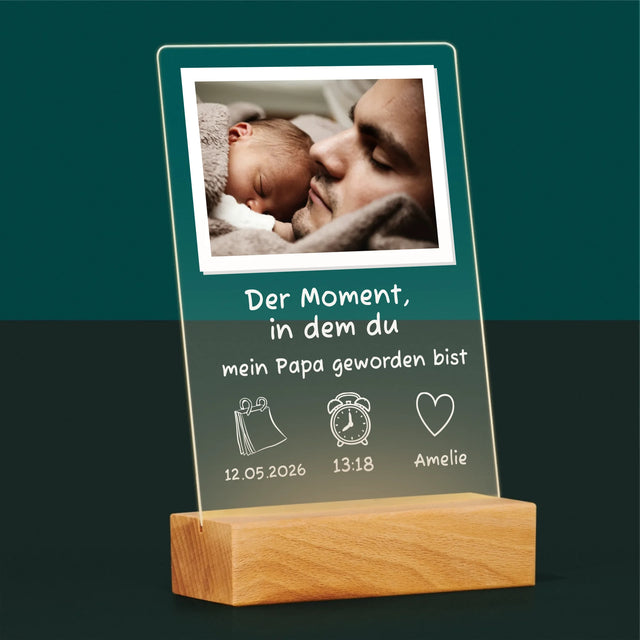 Foto Und Unterschrift: Du Bist Papa Geworden - Druck Auf Acrylglas