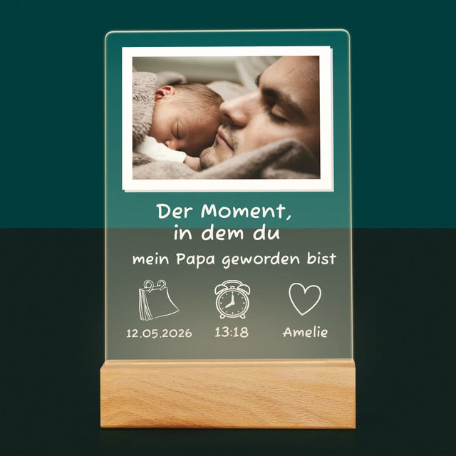 Foto Und Unterschrift: Du Bist Papa Geworden - Druck Auf Acrylglas