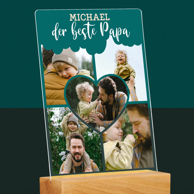Fotocollage: Der Beste Papa – Ein Bild Im Herzen - Druck Auf Acrylglas