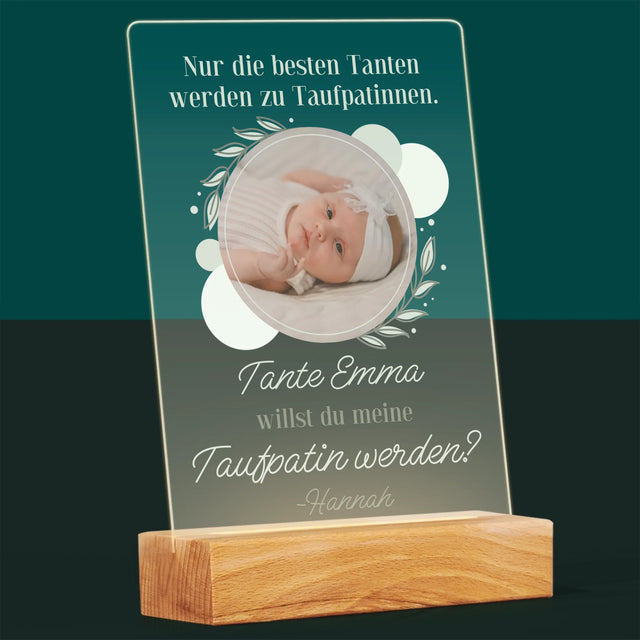 Foto Und Unterschrift: Die Besten Tanten Werden Taufpatinnen - Druck Auf Acrylglas