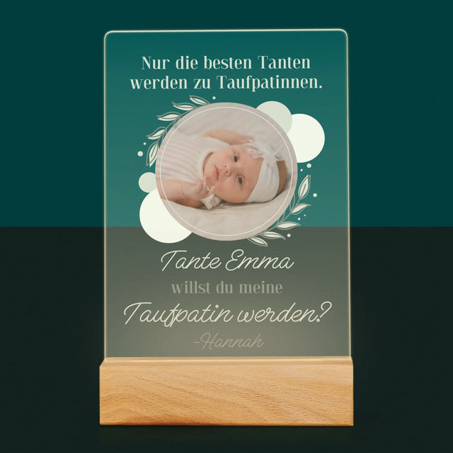 Foto Und Unterschrift: Die Besten Tanten Werden Taufpatinnen - Druck Auf Acrylglas