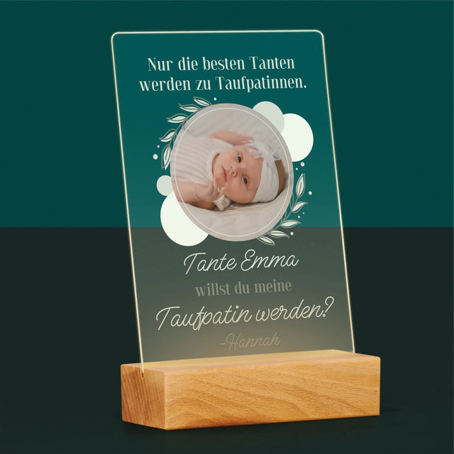 Foto Und Unterschrift: Die Besten Tanten Werden Taufpatinnen - Druck Auf Acrylglas