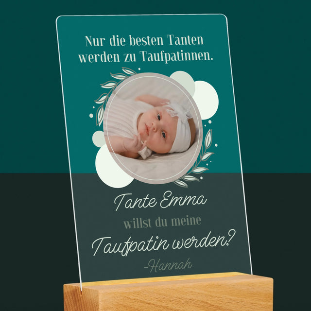 Foto Und Unterschrift: Die Besten Tanten Werden Taufpatinnen - Druck Auf Acrylglas