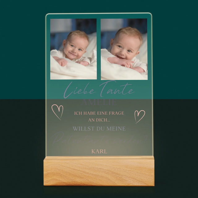 Fotocollage: Anfrage, Taufpatin Zu Werden - Druck Auf Acrylglas