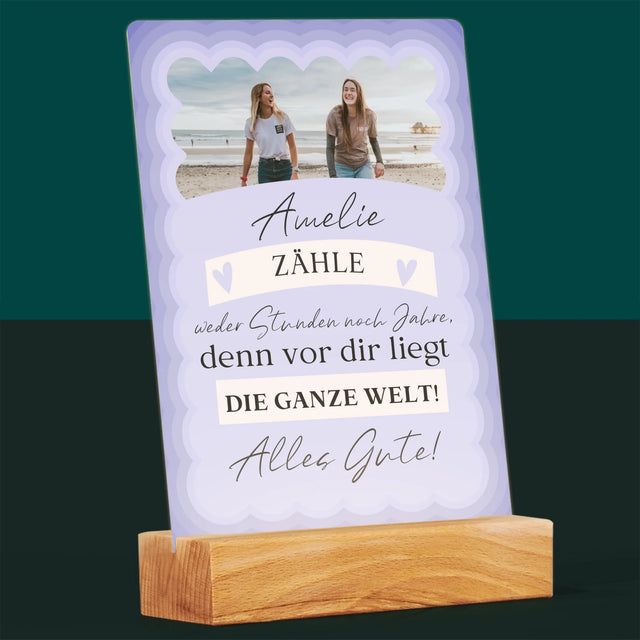 Foto Und Unterschrift: Zähle Weder Stunden Noch Jahre - Druck Auf Acrylglas