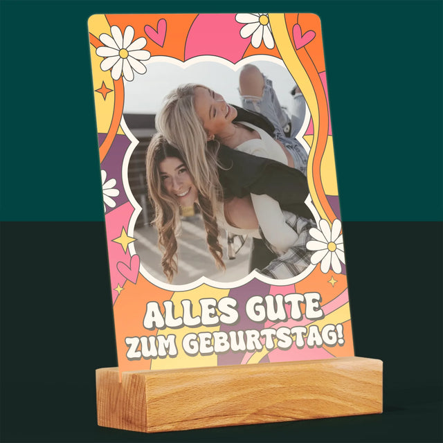Foto Und Unterschrift: Alles Gute Groovy - Druck Auf Acrylglas