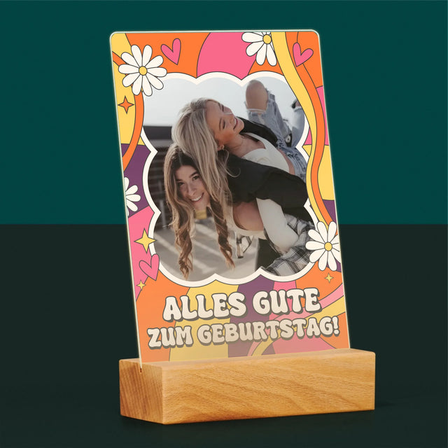 Foto Und Unterschrift: Alles Gute Groovy - Druck Auf Acrylglas