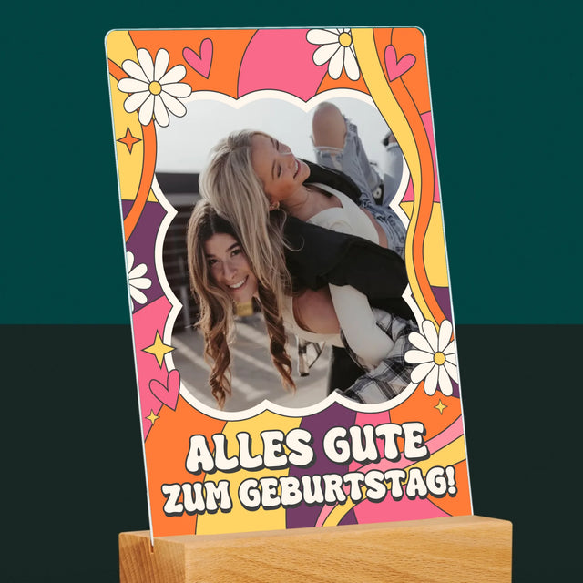 Foto Und Unterschrift: Alles Gute Groovy - Druck Auf Acrylglas