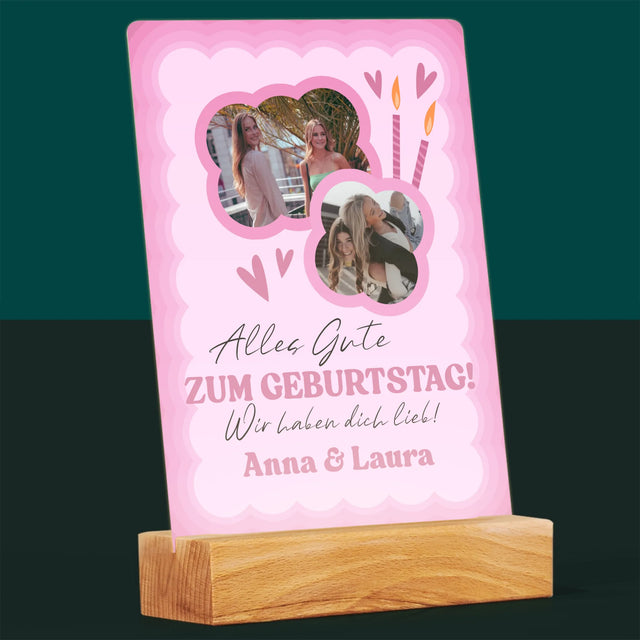 Fotocollage: Rosa Geburtstag - Druck Auf Acrylglas