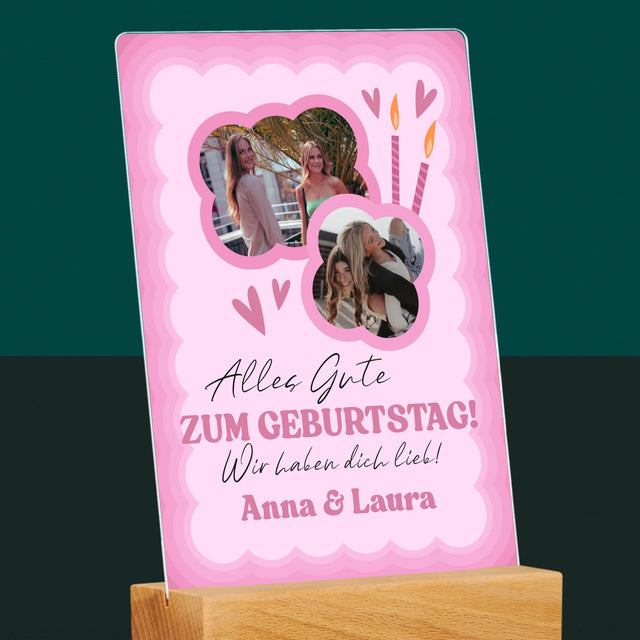 Fotocollage: Rosa Geburtstag - Druck Auf Acrylglas