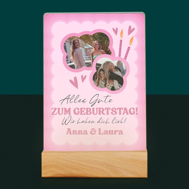 Fotocollage: Rosa Geburtstag - Druck Auf Acrylglas