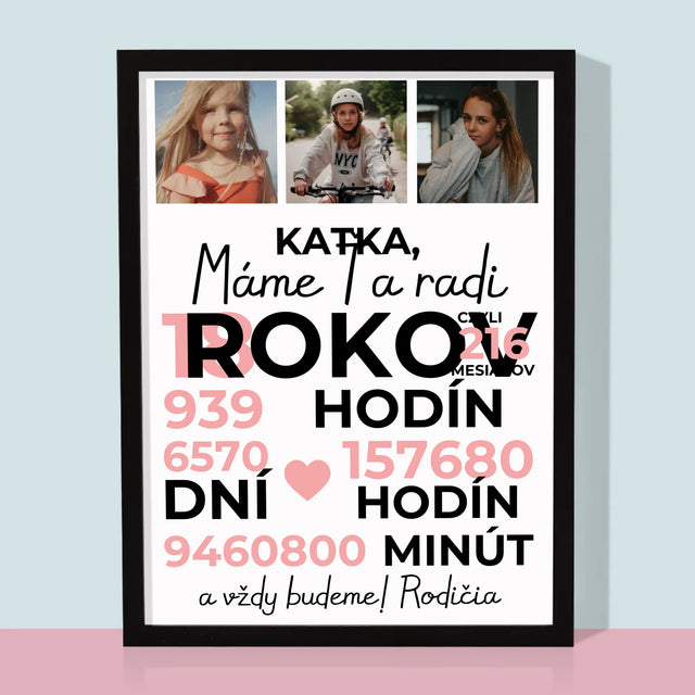 Fotokolaż: Kochamy Cię Od 18 Lat - Wydruk Obramowany | SK
