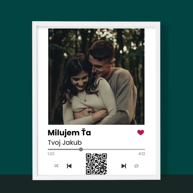Zdjęcie i Podpis: Spotify z Kodem Qr - Wydruk Obramowany | SK
