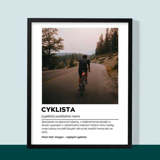 Zdjęcie I Podpis: Rowerzysta Definicja - Wydruk Obramowany | SK