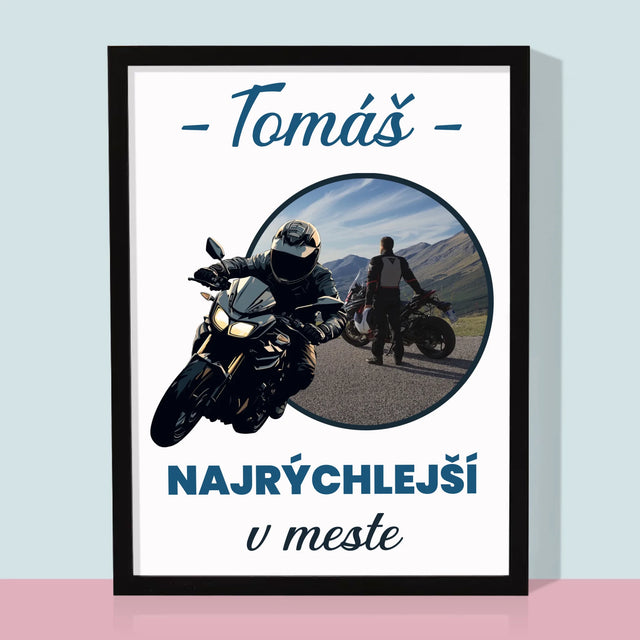 Zdjęcie I Podpis: Najszybszy W Mieście - Wydruk Obramowany | SK