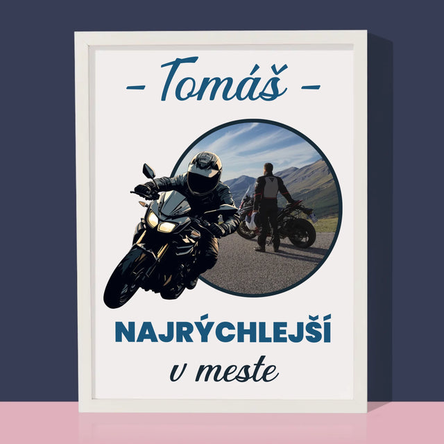 Zdjęcie I Podpis: Najszybszy W Mieście - Wydruk Obramowany | SK