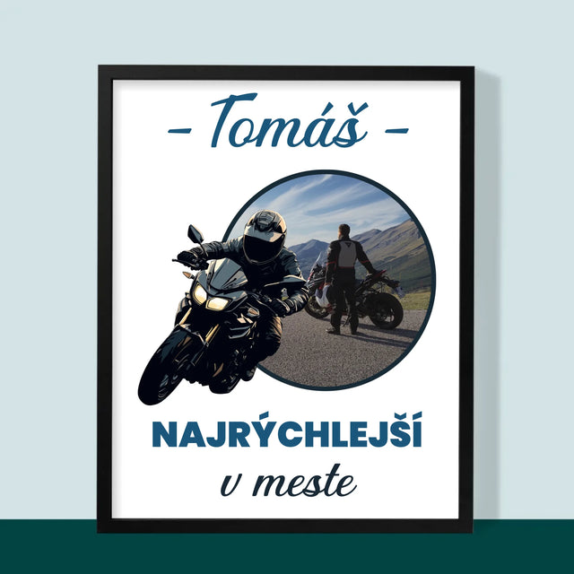 Zdjęcie I Podpis: Najszybszy W Mieście - Wydruk Obramowany | SK