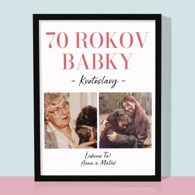 Fotokolaż: 70 Lat Babci - Wydruk Obramowany | SK