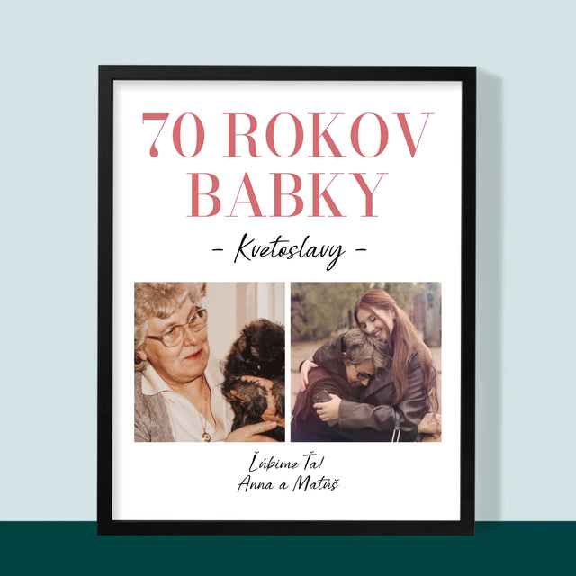Fotokolaż: 70 Lat Babci - Wydruk Obramowany | SK