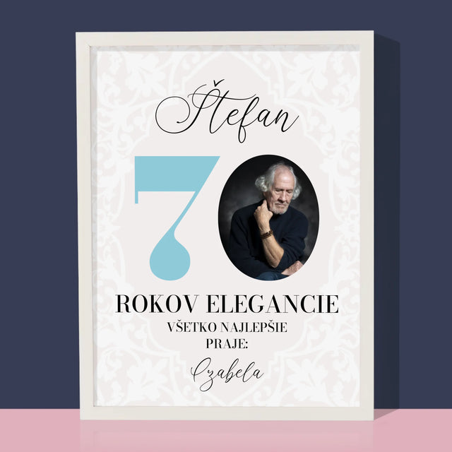 Zdjęcie I Podpis: 70 Lat Elegancji - Wydruk Obramowany | SK