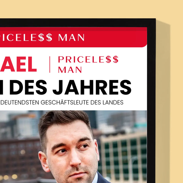 Magazin-Cover: Priceless Man - Druck Mit Rahmen 30X40