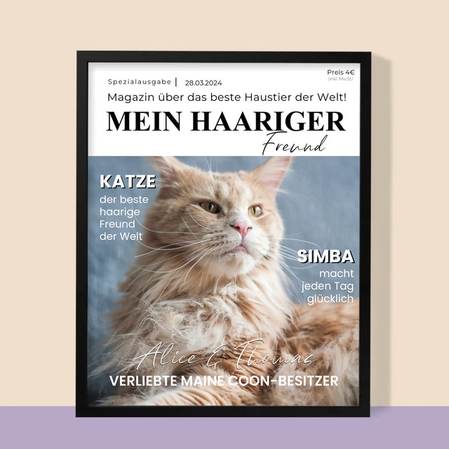 Magazin-Cover: Haariger Freund - Druck Mit Rahmen 30X40