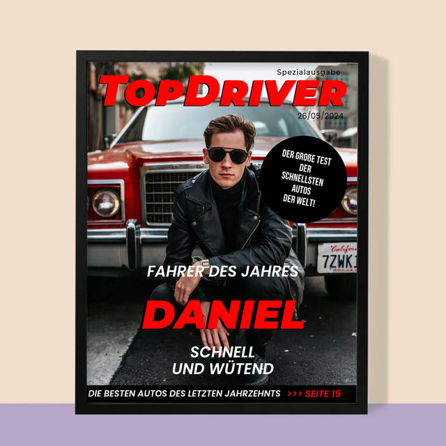 Magazin-Cover: Topdriver - Druck Mit Rahmen 30X40