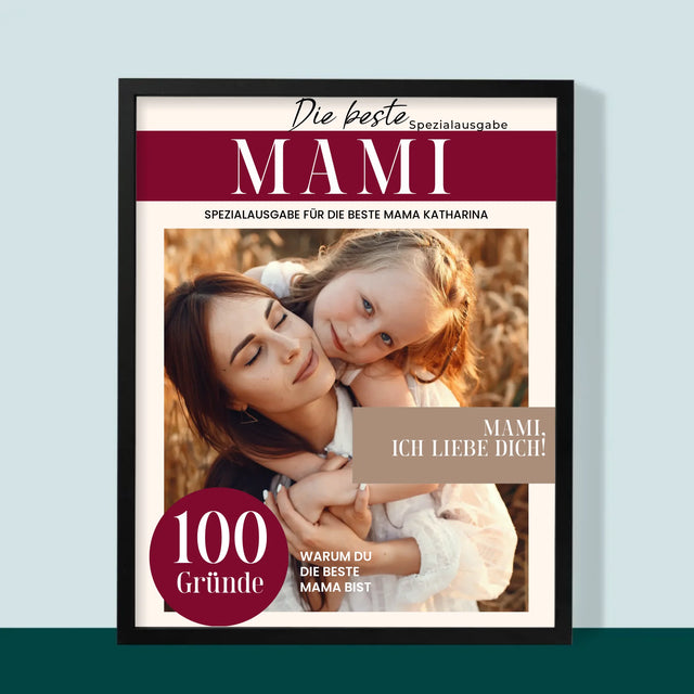 Magazin-Cover: Beste Mami - Druck Mit Rahmen 30X40