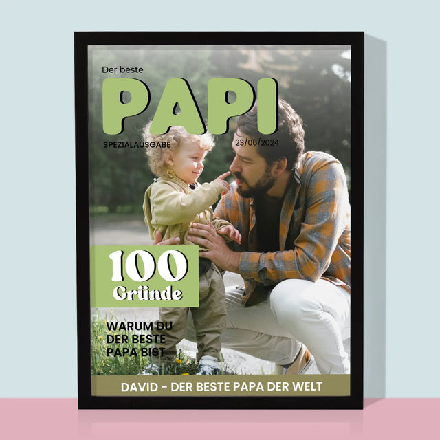 Magazin-Cover: Bester Papi - Druck Mit Rahmen 30X40