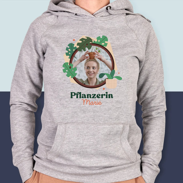 Foto Und Unterschrift: Pflanzerin - Kapuzenpullover Für Damen