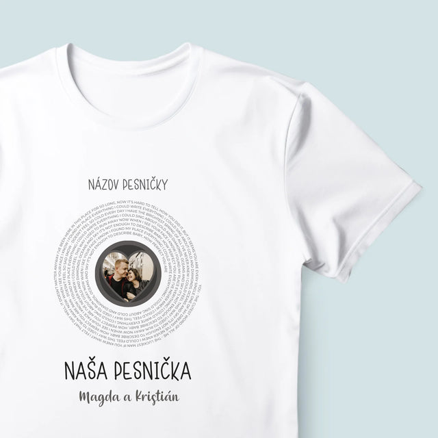 Zdjęcie i Podpis: Nasza Piosenka z Tekstem - Koszulka Męska | SK