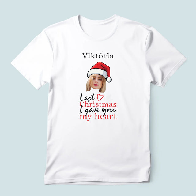 Zdjęcie I Podpis: Last Christmas I Gave You My Heart - Koszulka Męska z Nadrukiem | SK