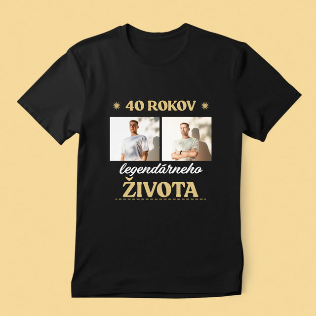 Fotokolaż: 40 Lat Bycia Legendą - Koszulka Męska z Nadrukiem | SK