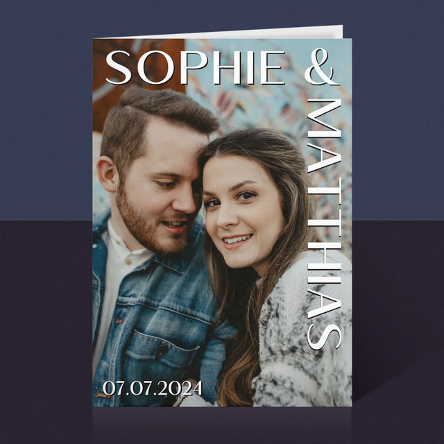 Foto Und Unterschrift: Namen Hochzeit - Glückwunschkarte