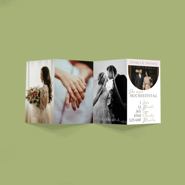 Foto Und Unterschrift: Erster Hochzeitstag - Fotos, Harmonikaartig Gefaltet