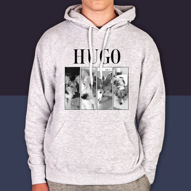 Fotocollage: Bootleg Klassiker Mit Haustier - Kapuzenpullover Für Herren