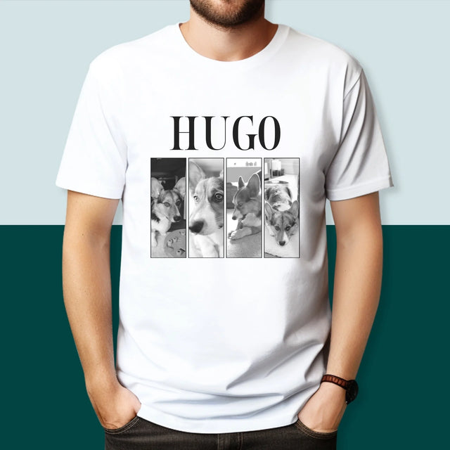Fotocollage: Bootleg Klassiker Mit Haustier - T-Shirt Für Herren