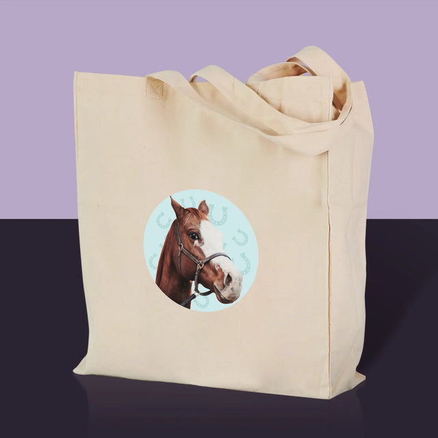 Dein Charakter: Dein Pferd Varsity – Bedruckte Canvas-Tasche | DE