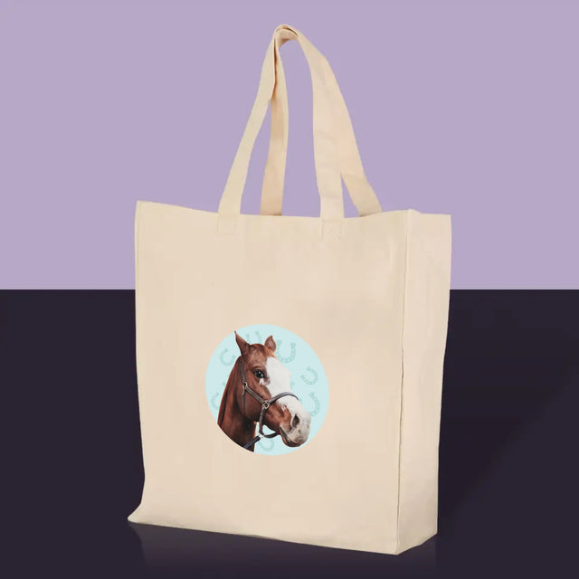 Dein Charakter: Dein Pferd Varsity – Bedruckte Canvas-Tasche | DE