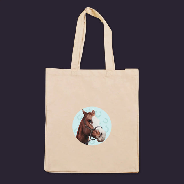 Dein Charakter: Dein Pferd Varsity – Bedruckte Canvas-Tasche | DE